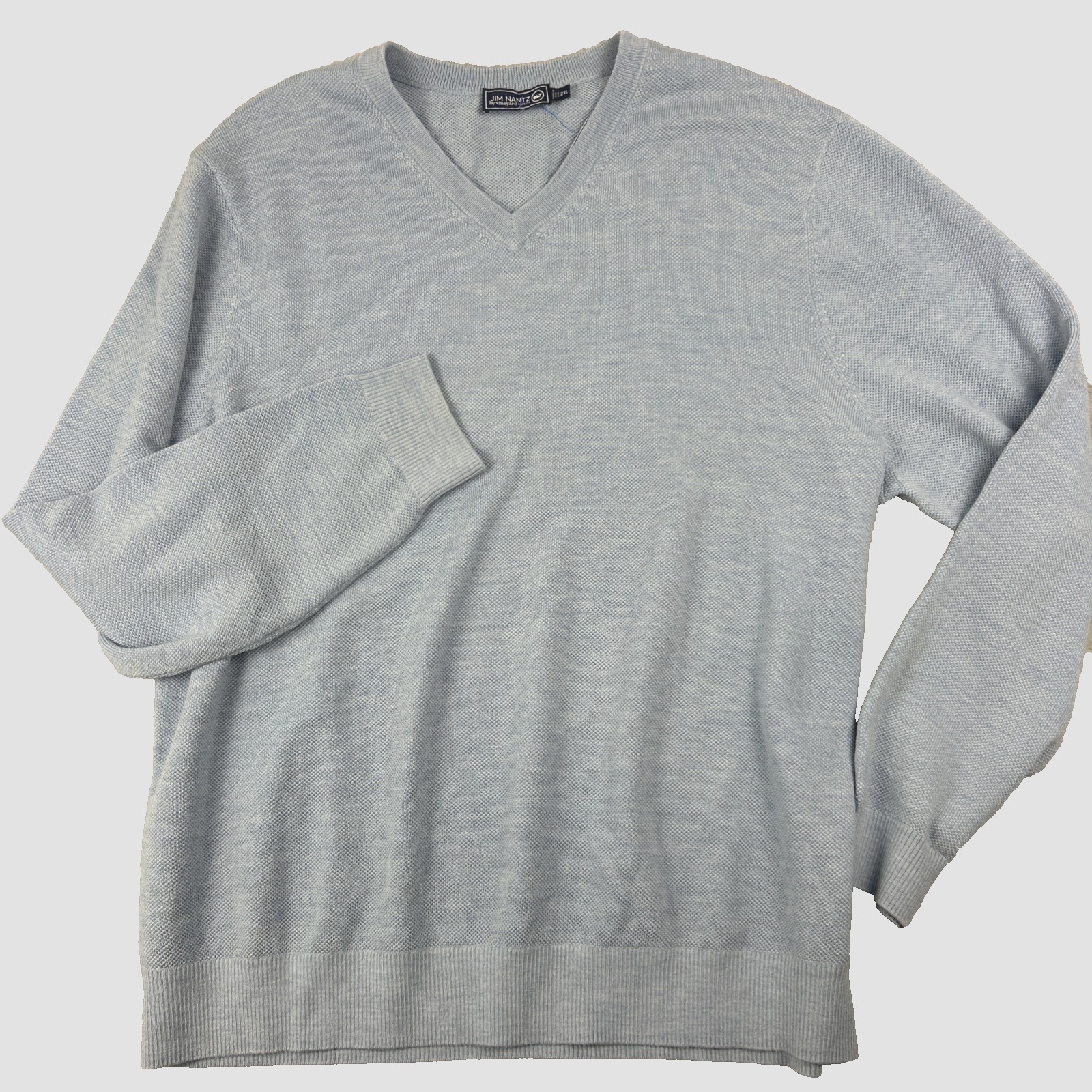 Vineyard Vines Jim Nantz Sweater Mens 2xl Merino Wool Blend Blue V-Neck Golf